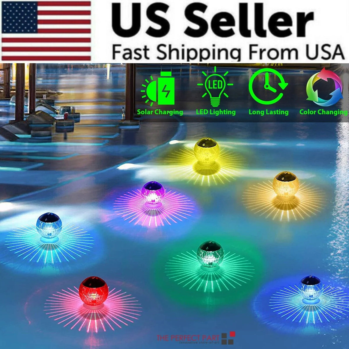 Outdoor Solar LED Floating Pond Lights with RGB Color Change
