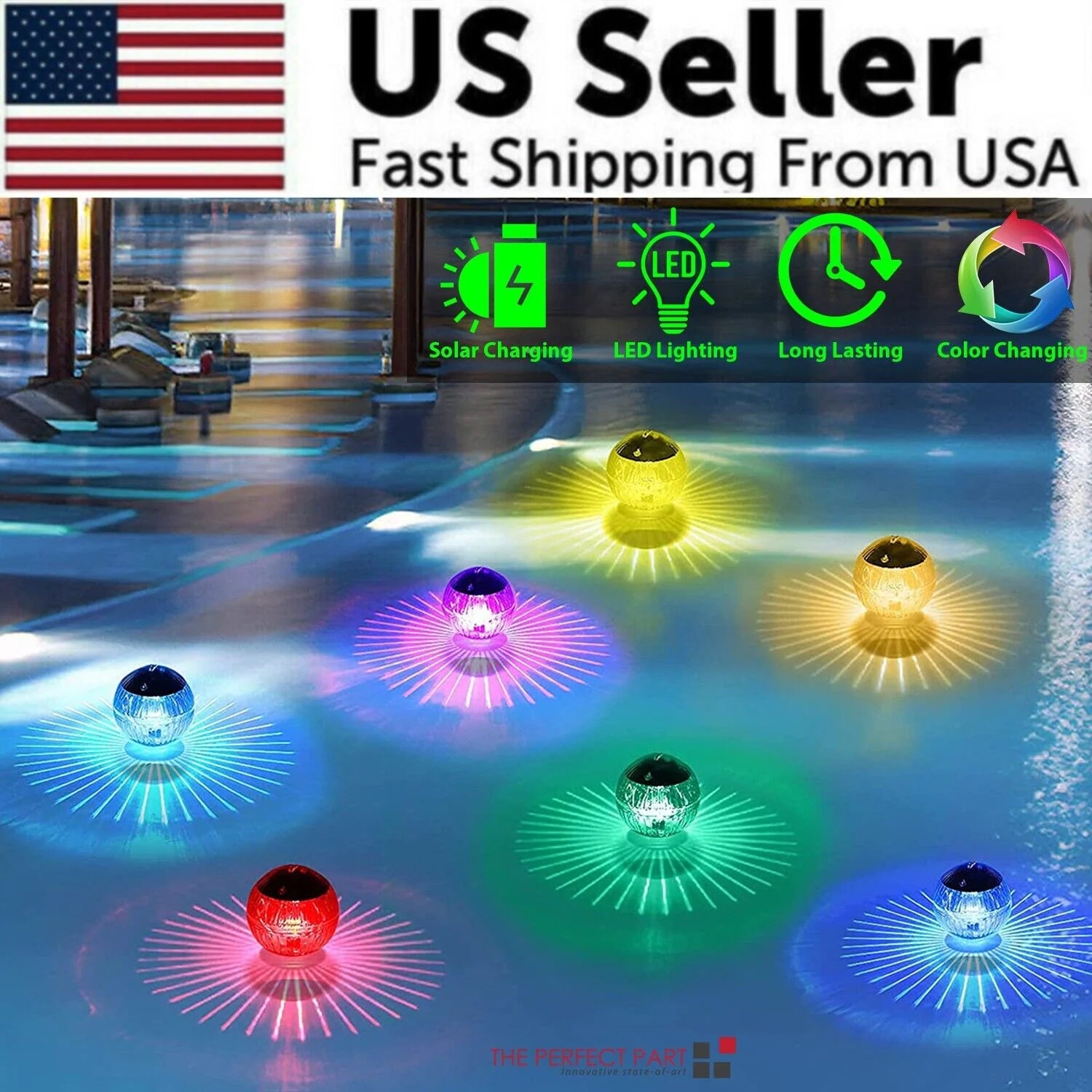Outdoor Solar LED Floating Pond Lights with RGB Color Change