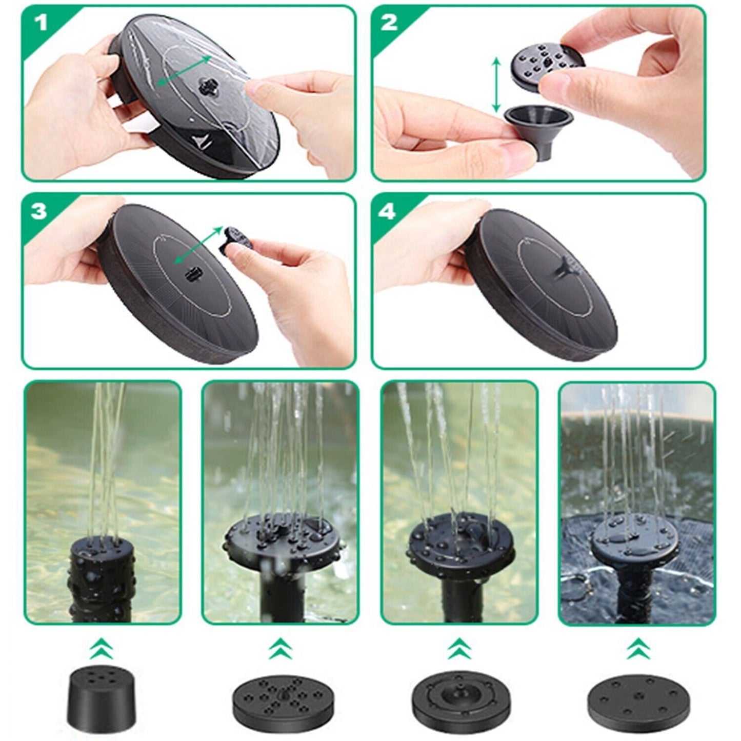 Solar Powered Floating Bird Bath Fountain