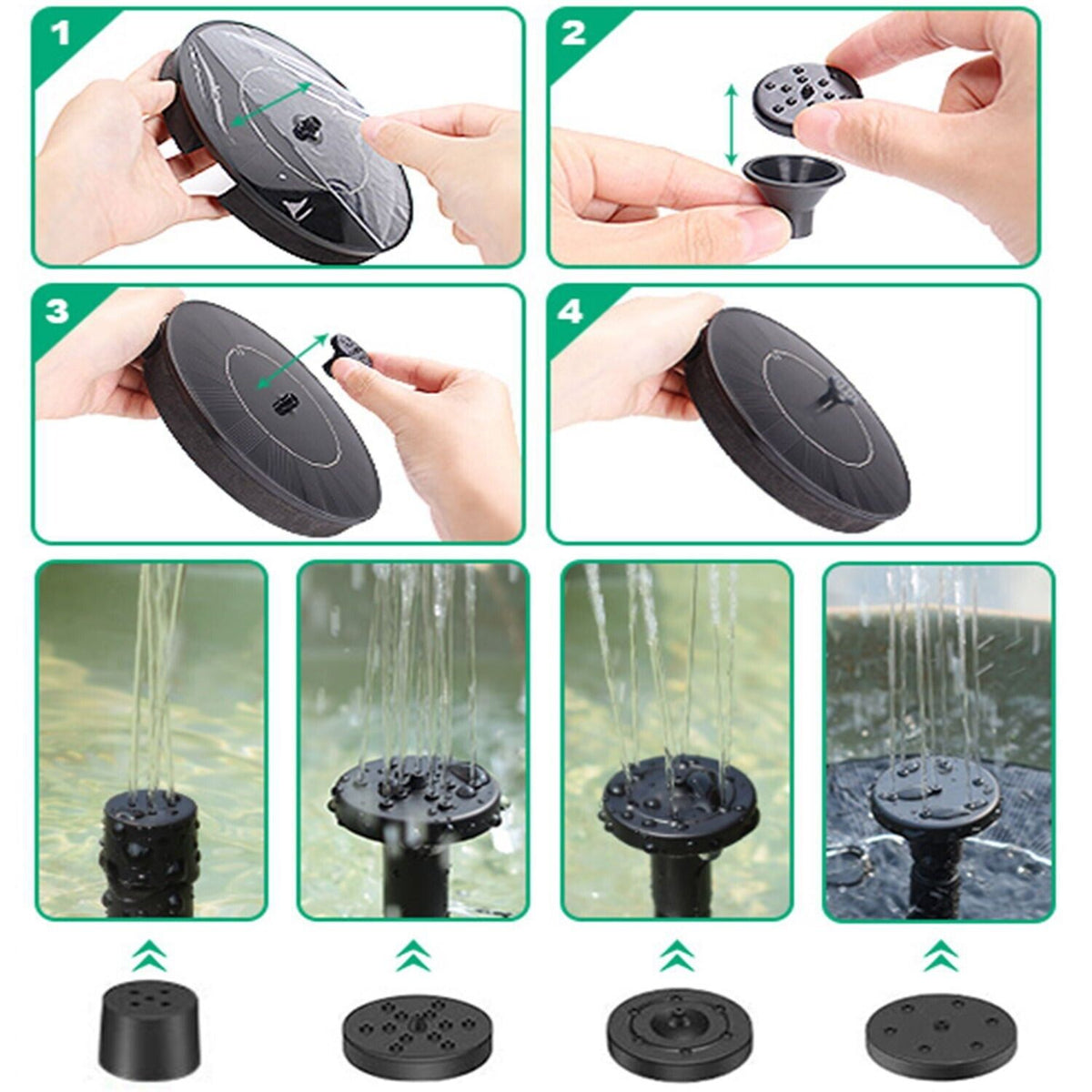 Solar Powered Floating Bird Bath Fountain