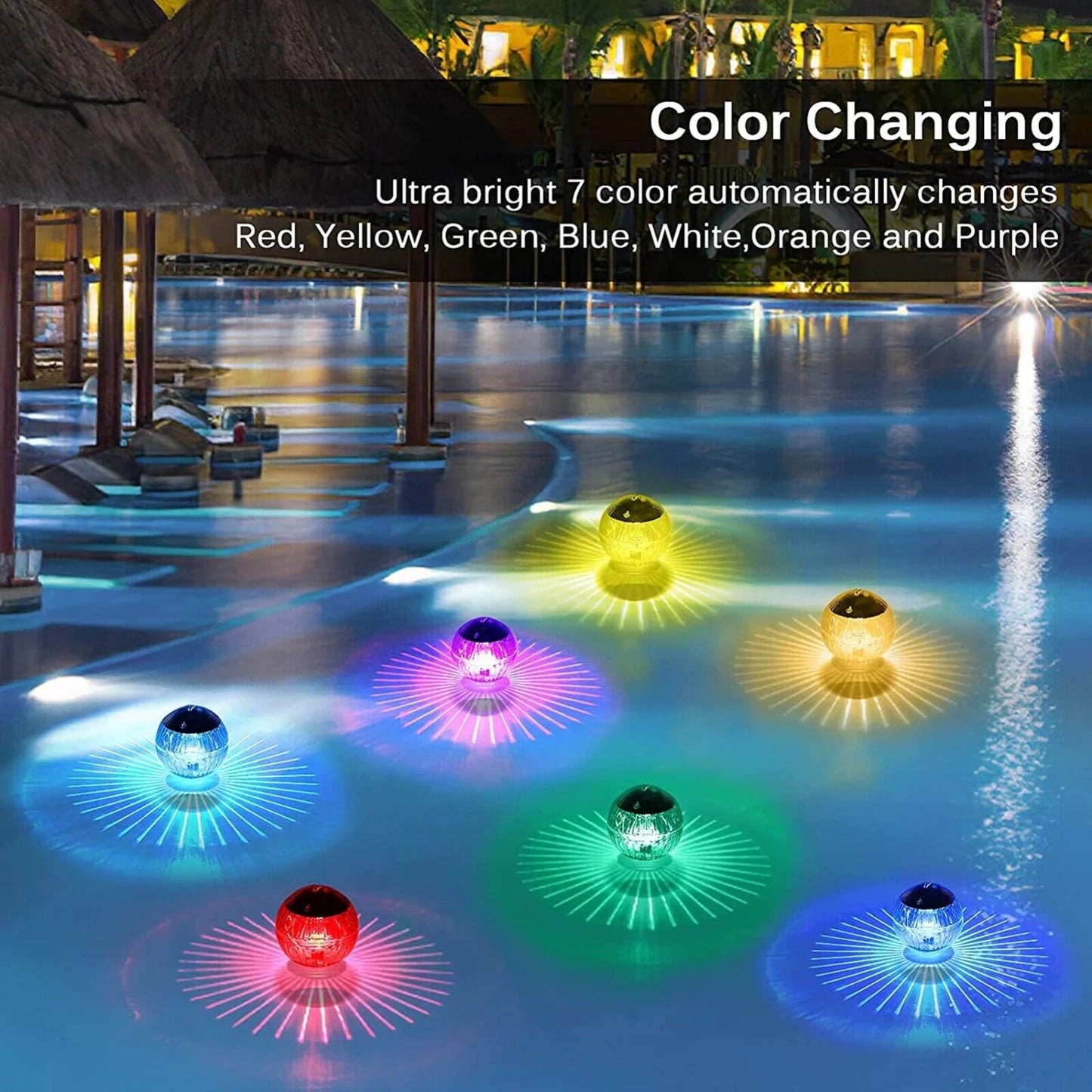 Outdoor Solar LED Floating Pond Lights with RGB Color Change
