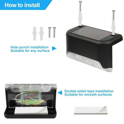 8 Pack of Waterproof Solar Lights for Stairs