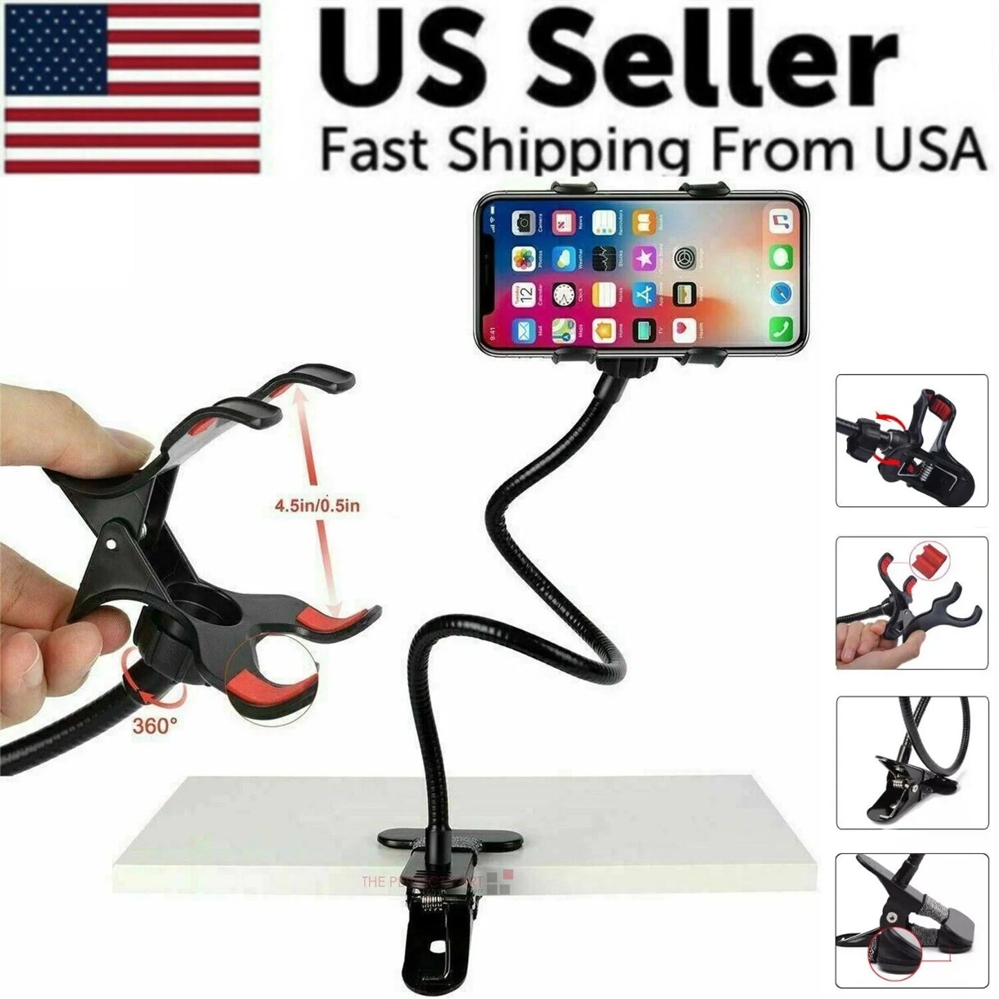 Lazy Mobile Phone Flexible Stand Holder Clip On