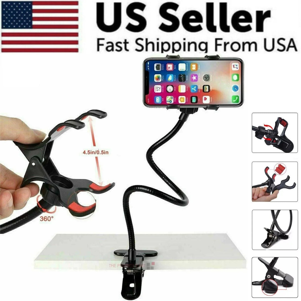 Lazy Mobile Phone Flexible Stand Holder Clip On