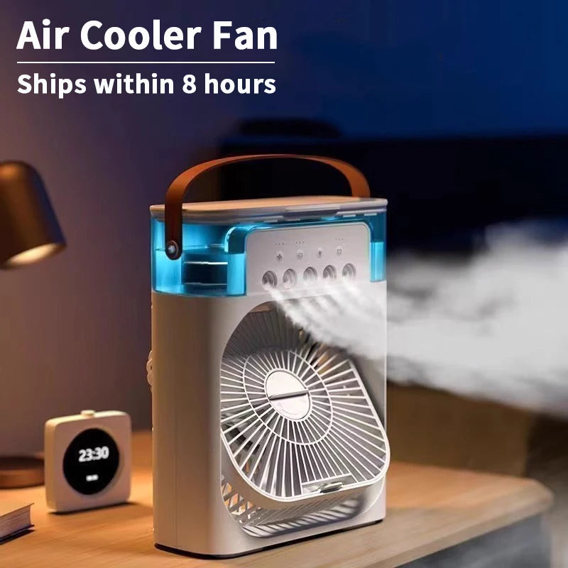3 in 1 Small Air Cooler, LED Night Light, and Portable Humidifier