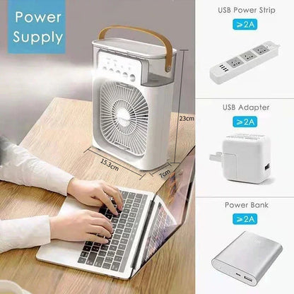 3 in 1 Small Air Cooler, LED Night Light, and Portable Humidifier
