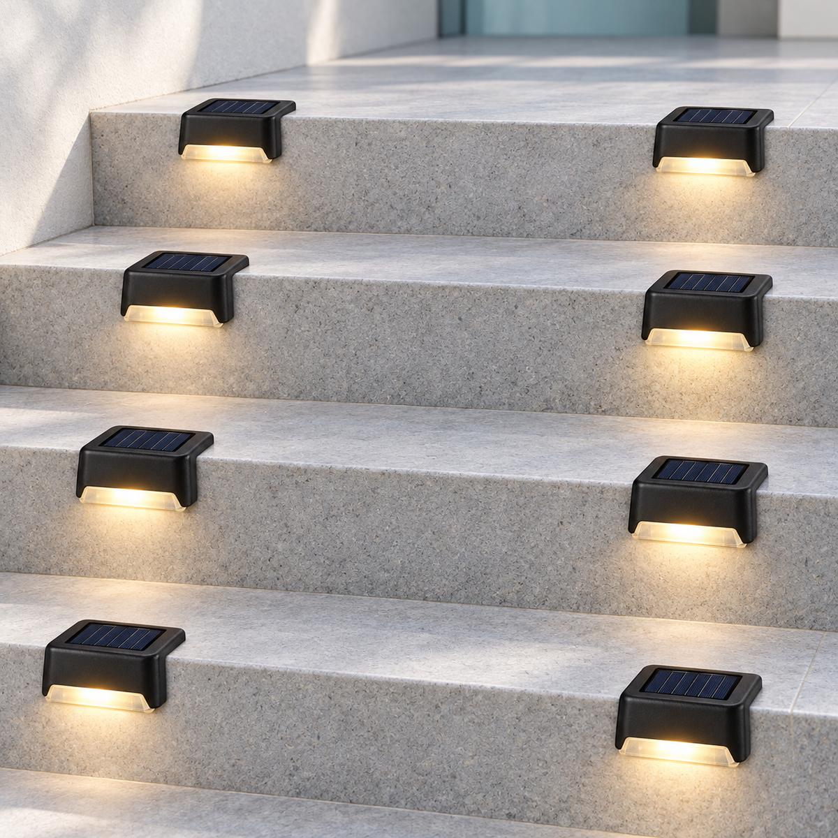 8 Pack of Waterproof Solar Lights for Stairs