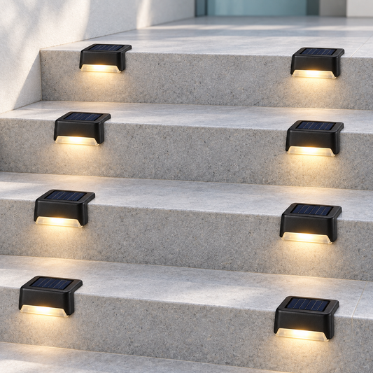 8 Pack of Waterproof Solar Lights for Stairs