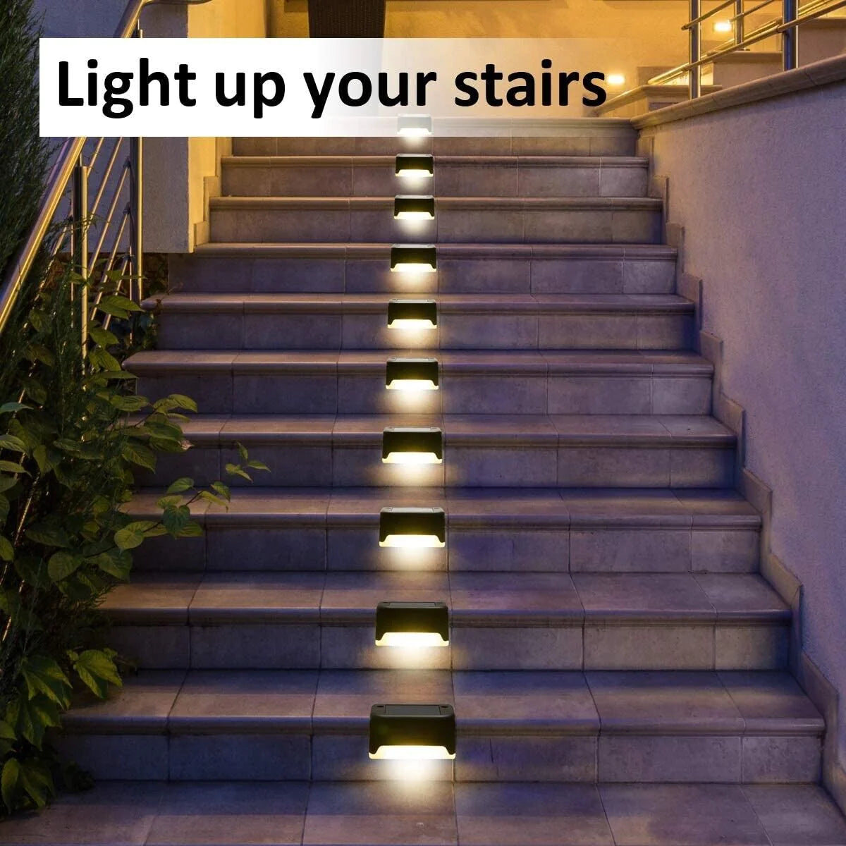8 Pack of Waterproof Solar Lights for Stairs