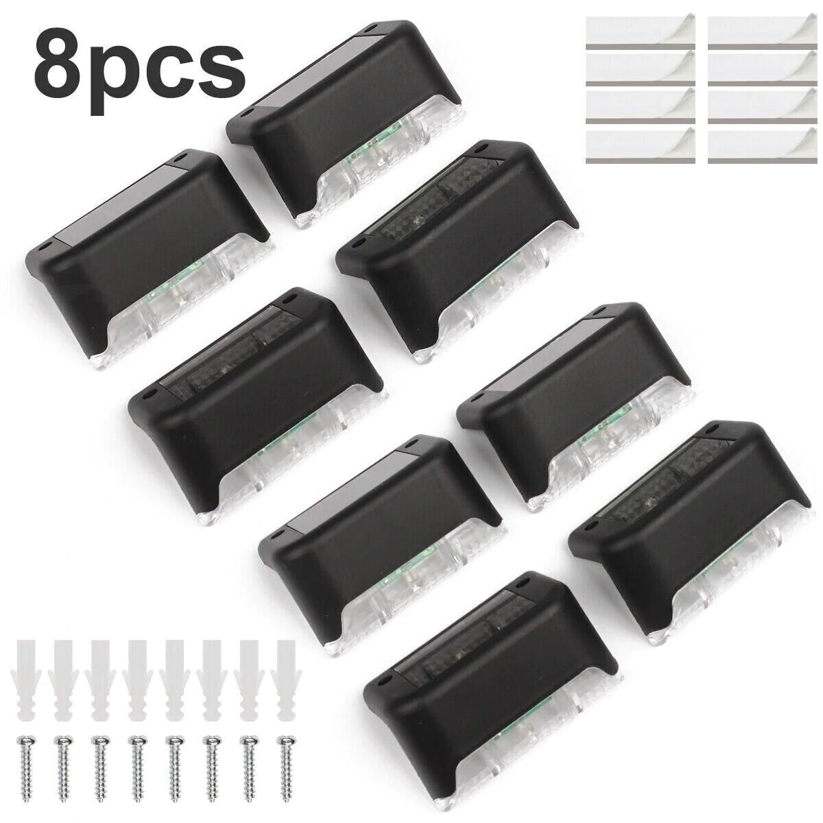 8 Pack of Waterproof Solar Lights for Stairs