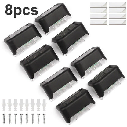 8 Pack of Waterproof Solar Lights for Stairs