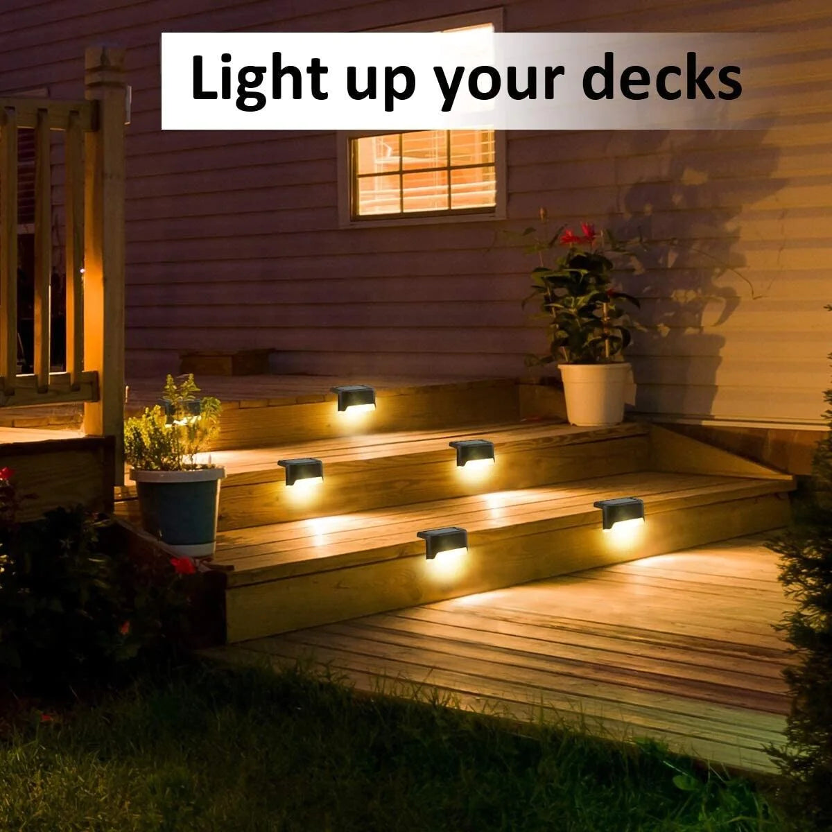 8 Pack of Waterproof Solar Lights for Stairs