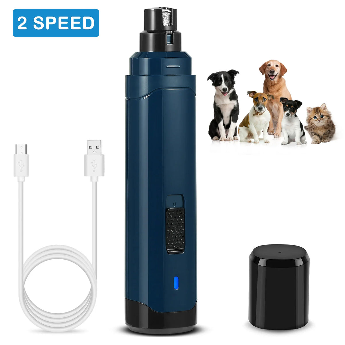 Rechargeable Dog Nail Grinder for Small Medium Large Dogs & Cats